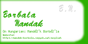 borbala mandak business card